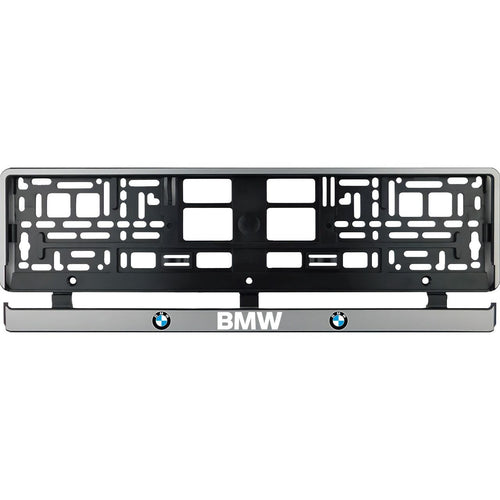 2 darabos ezüst BMW rendszámtábla tartó szett