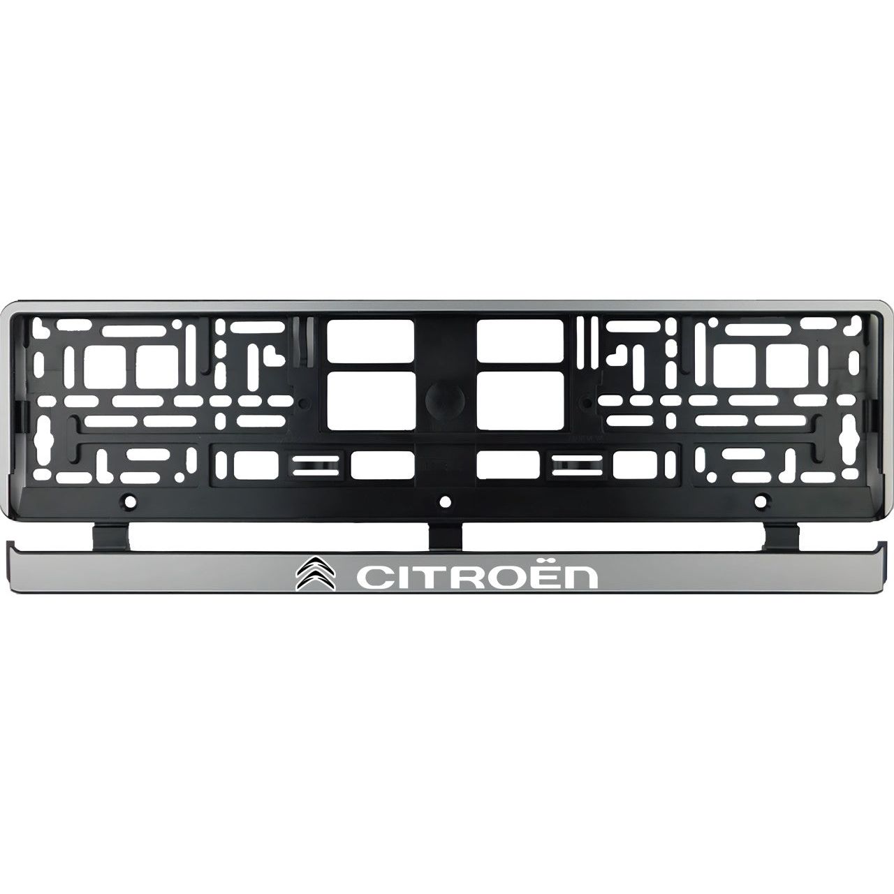 Set 2 bucati, suport numar inmatriculare argintiu Ciroen