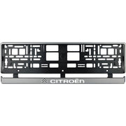 Set 2 bucati, suport numar inmatriculare argintiu Ciroen