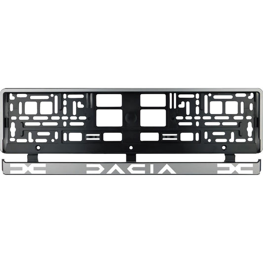 Set 2 bucati, suport numar inmatriculare argintiu Dacia II