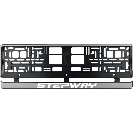 Set 2 bucati, suport numar inmatriculare argintiu Dacia Stepway