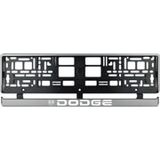 Set 2 bucati, suport numar inmatriculare argintiu Dodge