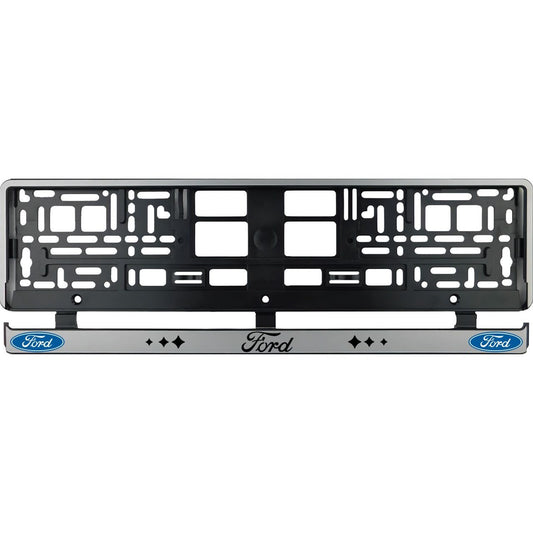 Set 2 bucati, suport numar inmatriculare argintiu Ford II