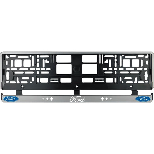 Set 2 bucati, suport numar inmatriculare argintiu Ford III