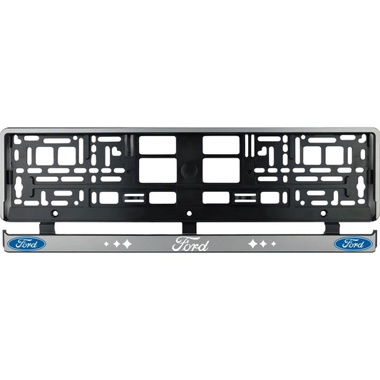 Set 2 bucati, suport numar inmatriculare argintiu Ford III