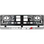 Set 2 bucati, suport numar inmatriculare argintiu Golf GTI