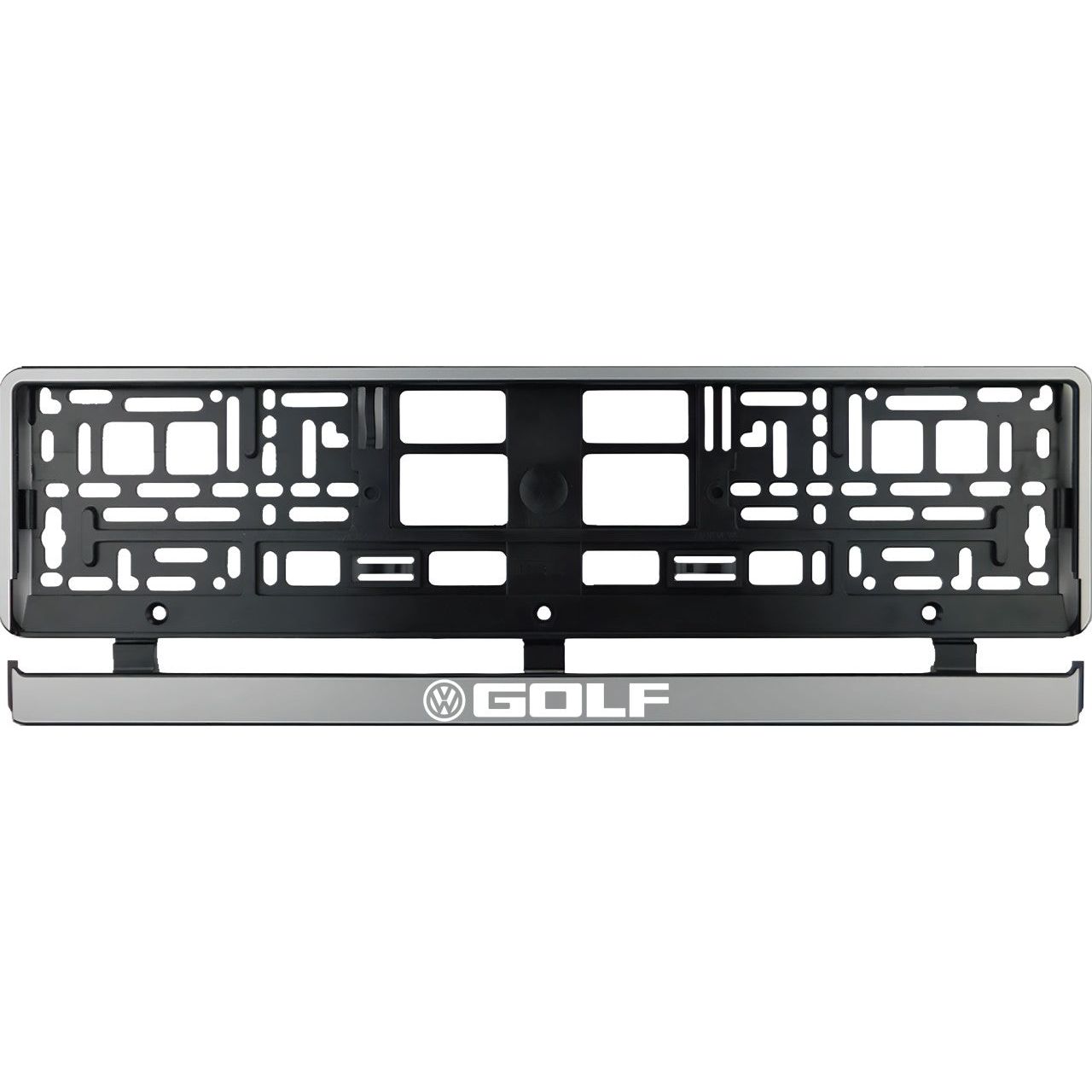 Set 2 bucati, suport numar inmatriculare argintiu Golf