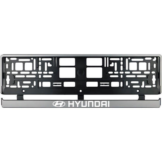 Set 2 bucati, suport numar inmatriculare argintiu Hyundai I