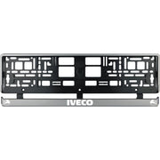 Set 2 bucati, suport numar inmatriculare argintiu Iveco alb