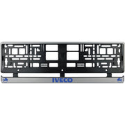 Set 2 bucati, suport numar inmatriculare argintiu Iveco IV