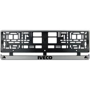 Set 2 bucati, suport numar inmatriculare argintiu Iveco