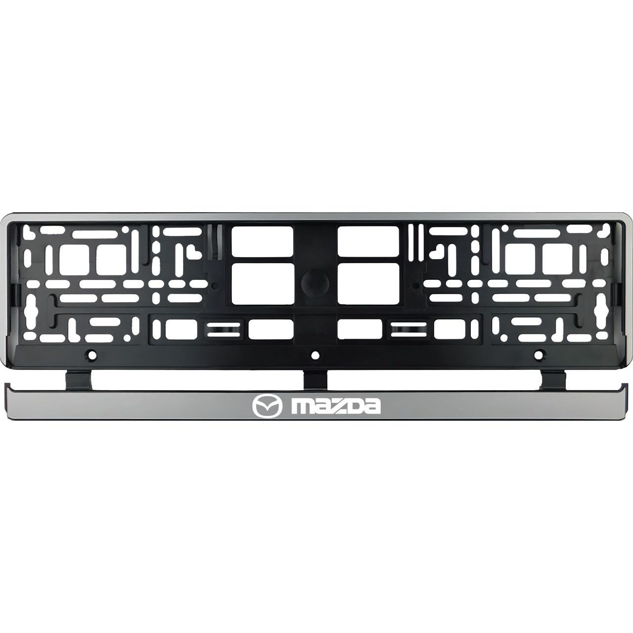 Set 2 bucati, suport numar inmatriculare argintiu Mazda