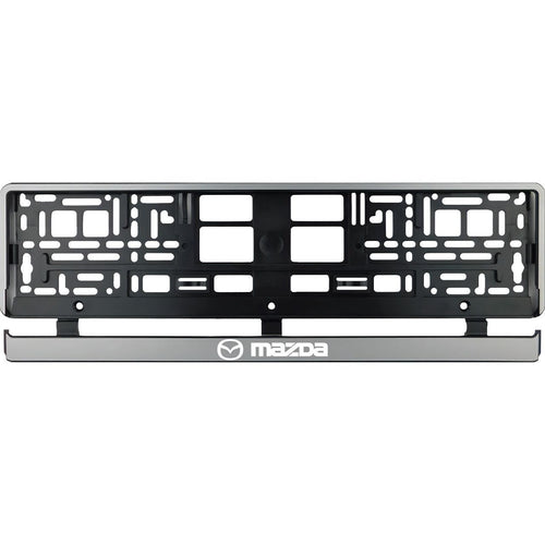 Set 2 bucati, suport numar inmatriculare argintiu Mazda