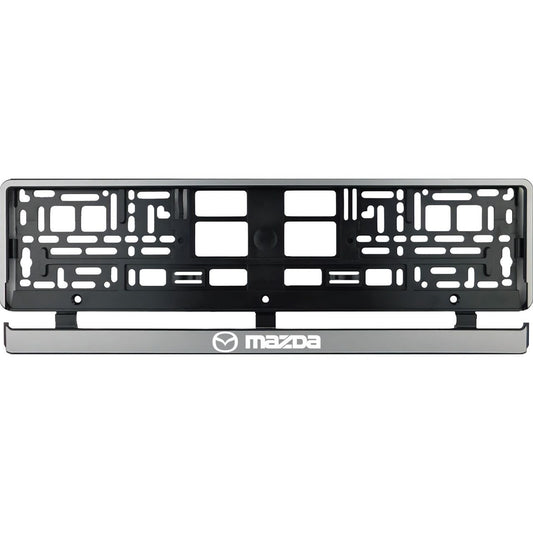 Set 2 bucati, suport numar inmatriculare argintiu Mazda