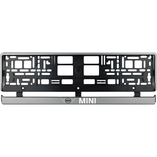 Set 2 bucati, suport numar inmatriculare argintiu Mini