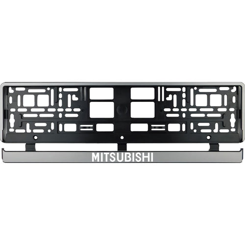 Set 2 bucati, suport numar inmatriculare argintiu Mitsubishi