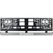 Set 2 bucati, suport numar inmatriculare argintiu Mitsubishi