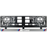 Set 2 bucati, suport numar inmatriculare argintiu MPower