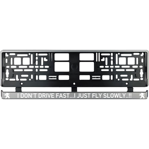 Set 2 bucati, suport numar inmatriculare argintiu Peugeot Drive