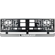 Set 2 bucati, suport numar inmatriculare argintiu Peugeot