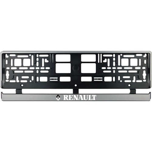 Set 2 bucati, suport numar inmatriculare argintiu Renault