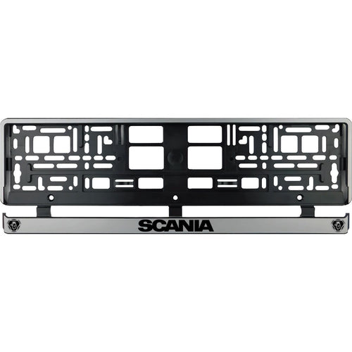 Set 2 bucati, suport numar inmatriculare argintiu Scania II