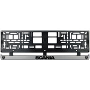 Set 2 bucati, suport numar inmatriculare argintiu Scania II