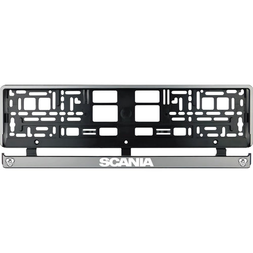 Set 2 bucati, suport numar inmatriculare argintiu Scania III