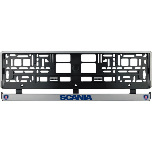 Комплект от 2 броя, сребърни стойки за регистрационни номера на Scania