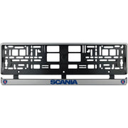 Set 2 bucati, suport numar inmatriculare argintiu Scania