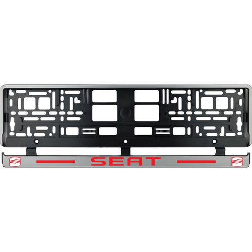 Set 2 bucati, suport numar inmatriculare argintiu Seat II