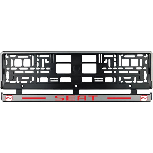 Set 2 bucati, suport numar inmatriculare argintiu Seat II