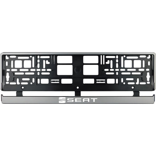 Set 2 bucati, suport numar inmatriculare argintiu Seat