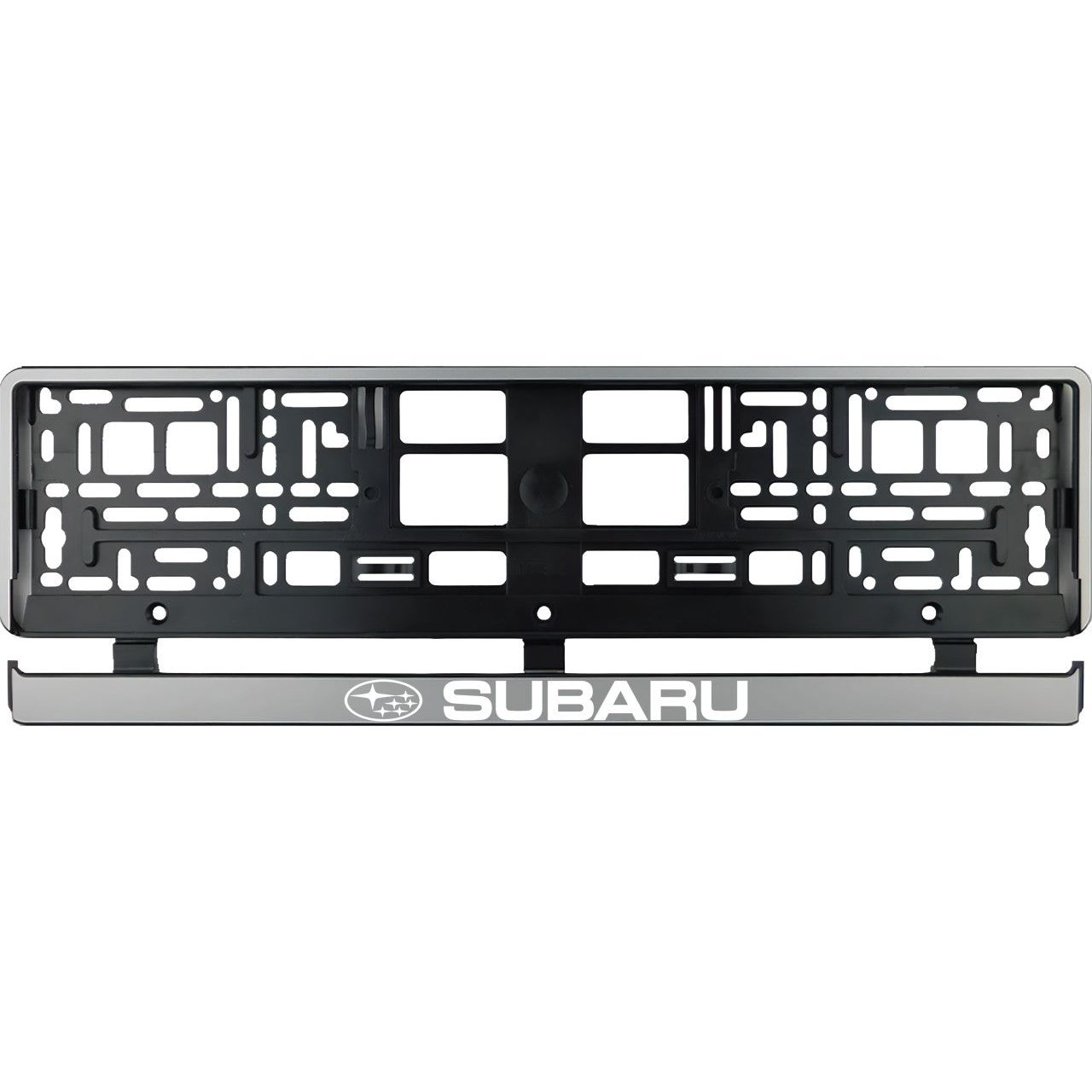 Комплект 2 броя, сребърна рамка за регистрационен номер Subaru