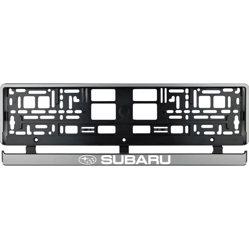 Set 2 bucati, suport numar inmatriculare argintiu Subaru