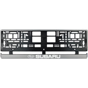 Set 2 bucati, suport numar inmatriculare argintiu Subaru