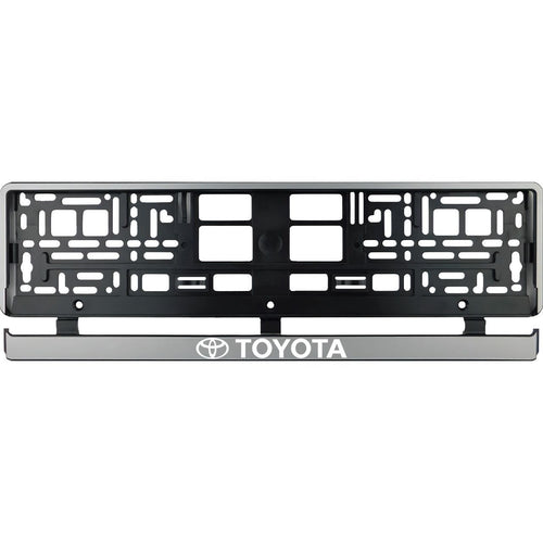 Set 2 bucati, suport numar inmatriculare argintiu Toyota