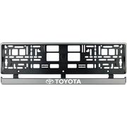 Set 2 bucati, suport numar inmatriculare argintiu Toyota