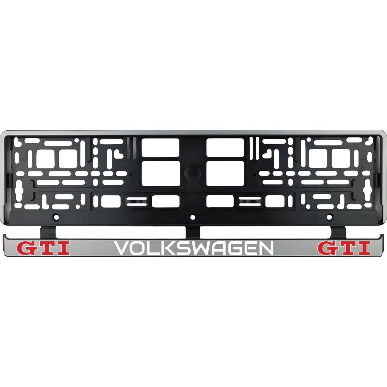 Set 2 bucati, suport numar inmatriculare argintiu VW GTI