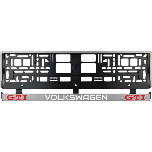 Set 2 bucati, suport numar inmatriculare argintiu VW GTI