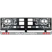 Set 2 bucati, suport numar inmatriculare argintiu VW GTI
