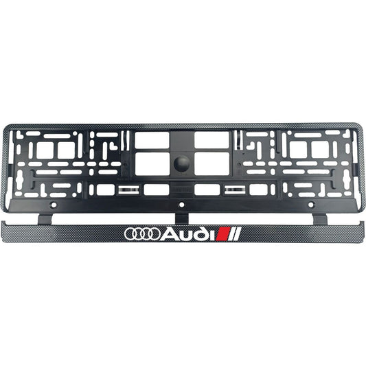 Set 2 bucati, suport numar inmatriculare Carbon, Audi II