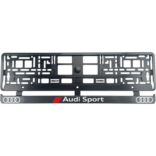 Set 2 bucati, suport numar inmatriculare Carbon, Audi Sport