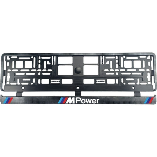 Комплект 2 броя, стойка за регистрационен номер Carbon, BMW MPower