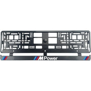 Set 2 bucati, suport numar inmatriculare Carbon, BMW MPower