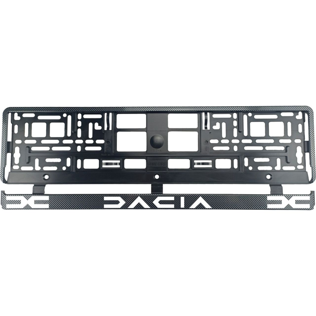 Set 2 bucati, suport numar inmatriculare Carbon, Dacia II