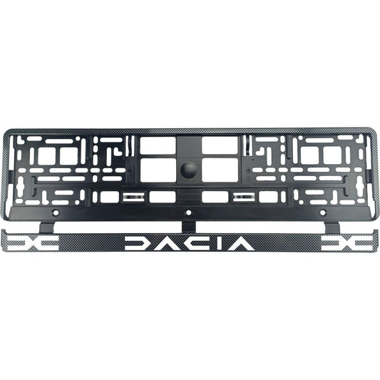 Set 2 bucati, suport numar inmatriculare Carbon, Dacia II