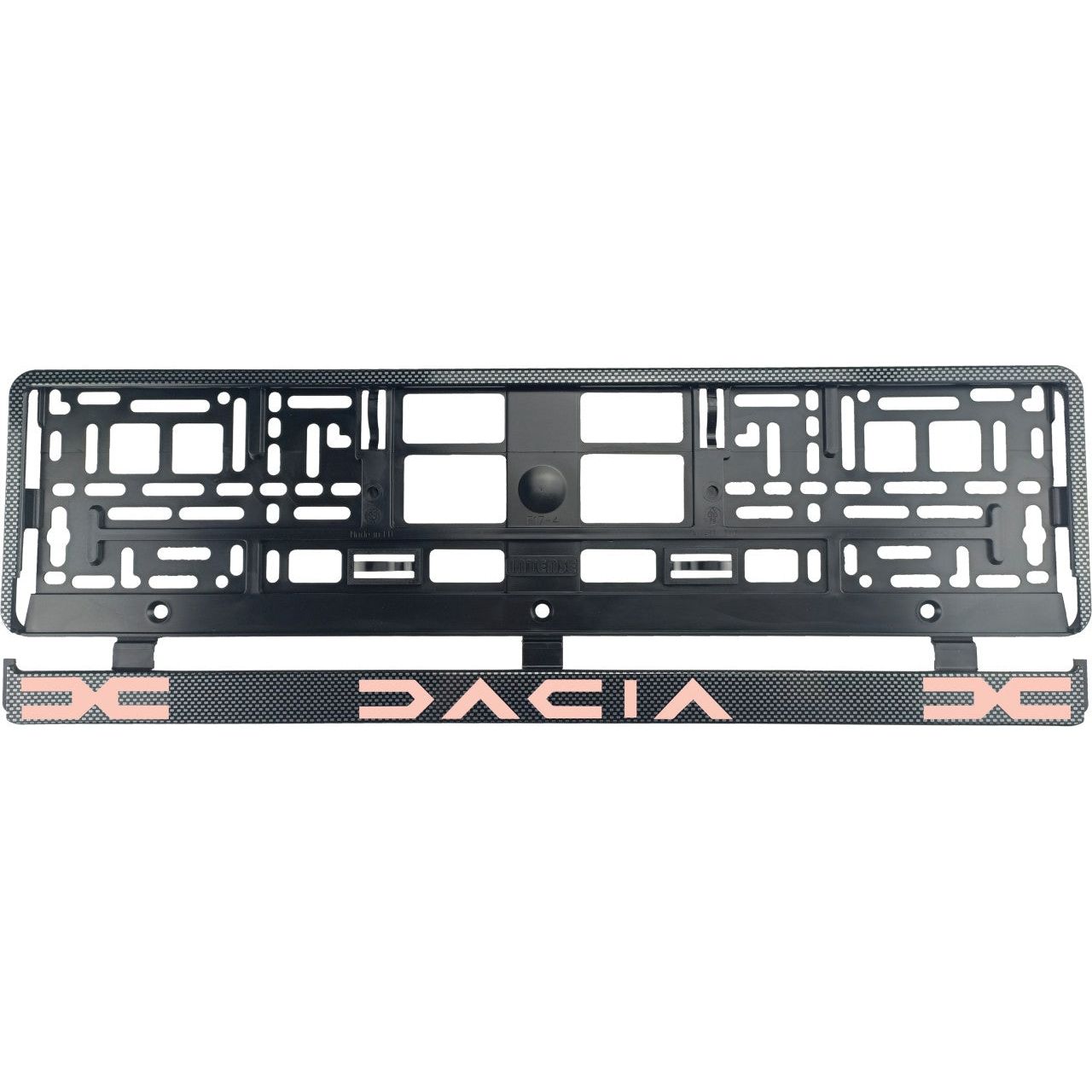 Set 2 bucati, suport numar inmatriculare Carbon, Dacia III
