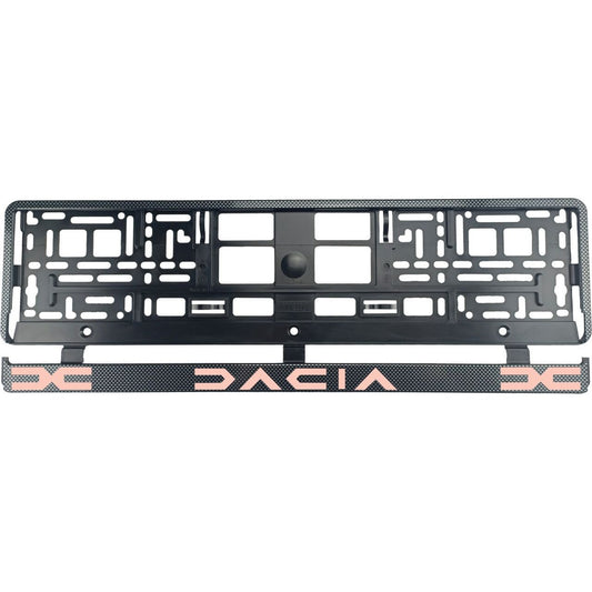 Set 2 bucati, suport numar inmatriculare Carbon, Dacia III