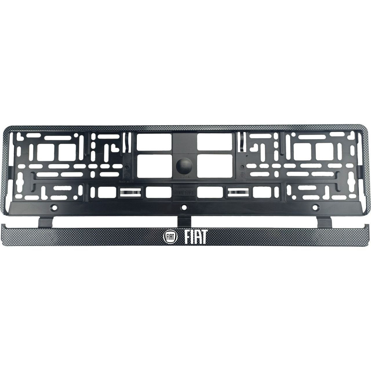 Set 2 bucati, suport numar inmatriculare Carbon, Fiat